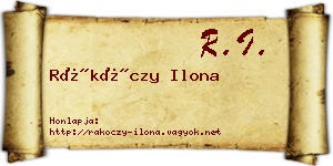 Rákóczy Ilona névjegykártya