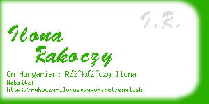 ilona rakoczy business card